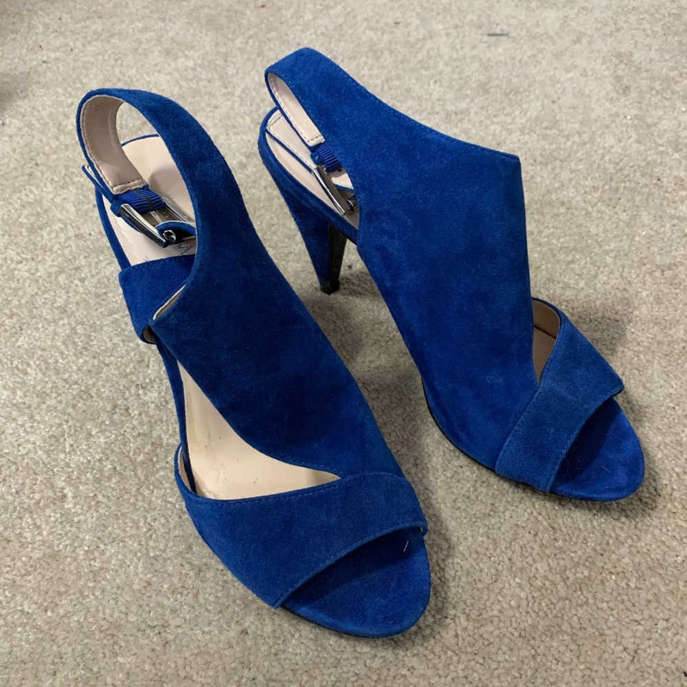 Blue suede Nine West heels size 7.5 women